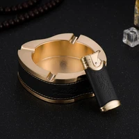 business metal solid wood ashtray set with gas windproof lighter ashtray home smoking accessories for weed cute for girls