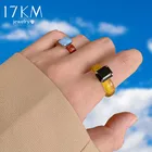 Кольцо 17KM с прозрачным квадратным кристаллом из смолы для женщин и девушек, модные корейские индивидуальные акриловые кольца, ювелирные изделия, 2021