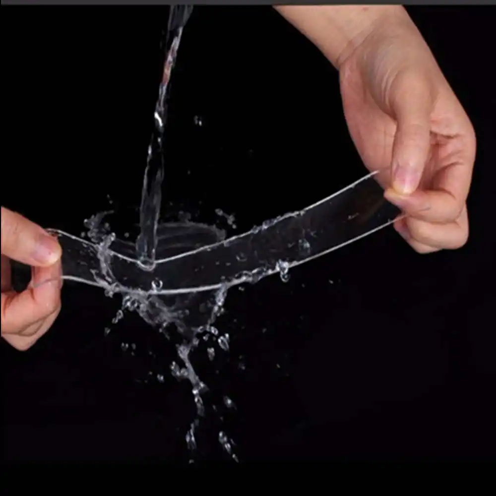 

Adhesive Velcro Double Cleanable Waterproof Heat Sticker NoTrace Reusable Kitchen Nano Bathroom Transparent Tape SidedGlue