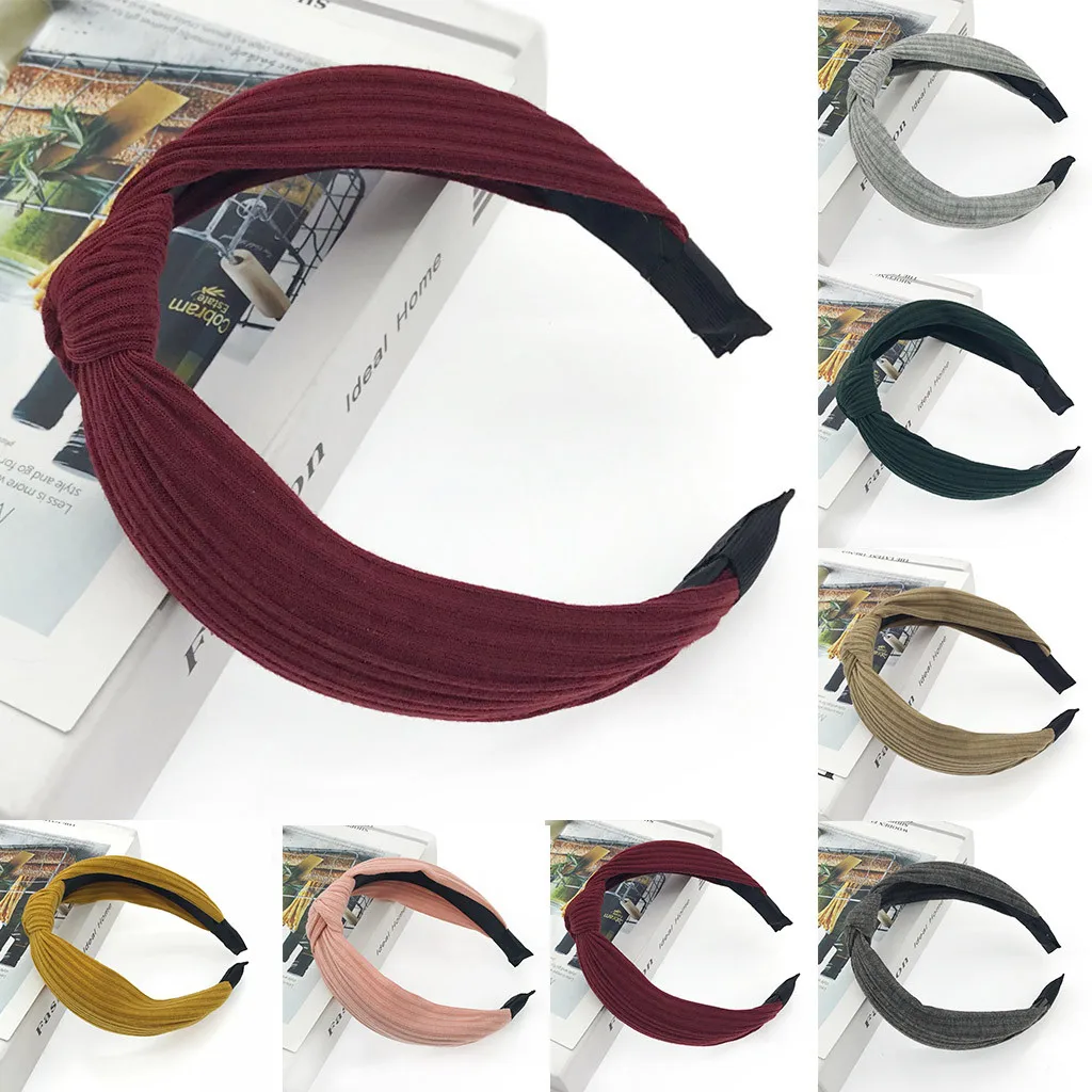 Новинка 2021 повязка на голову женская модная универсальная вязаная с узлом