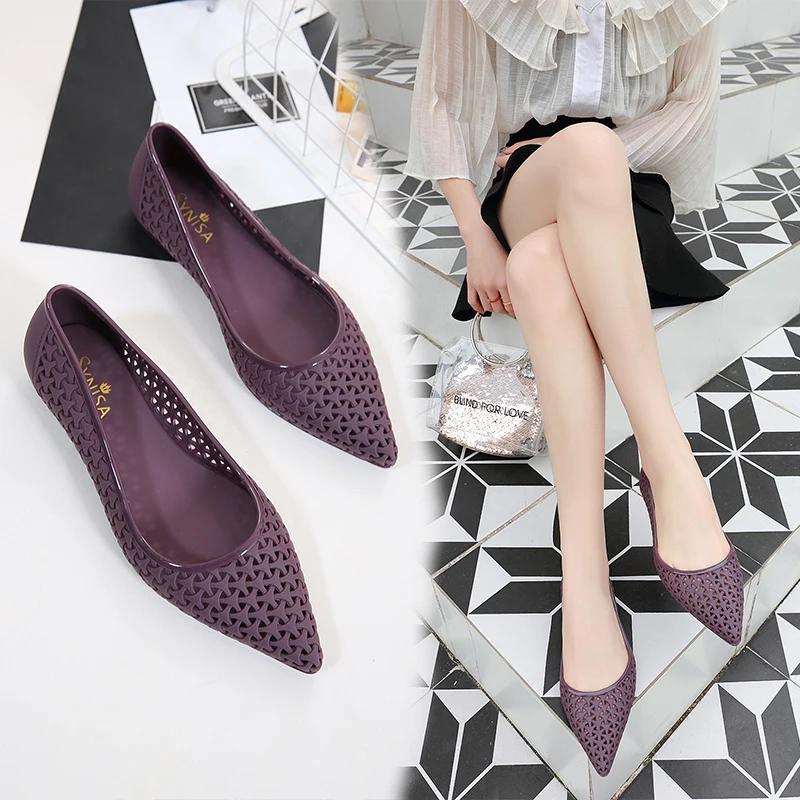 Сандалии SLHJC женские с острым носком Повседневные Удобные Пляжные босоножки без