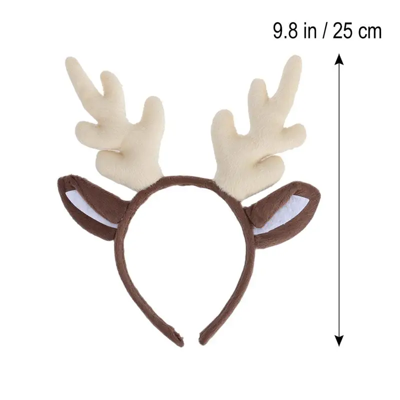 

Reindeer Antler Hair Hoop Christmas Kids Headband Headwear for Children Christmas Costume Party (Milk White)