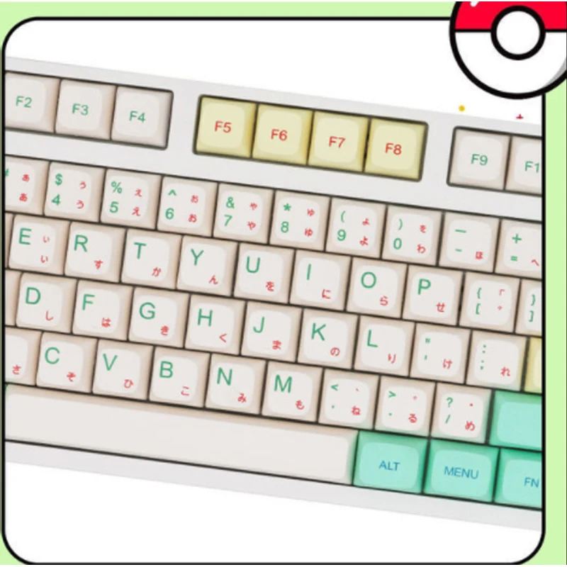 

163-key Pokemon Keycap PBT Sublimation Process XDA Highly Round Keycap Mechanical Keyboard Keycap Cross Axis Cherry MX Switch