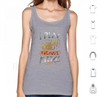 i play heavy metal tuba funny quote pun horn player tank tops vest play instrument pun puns heavy metal brass heavy