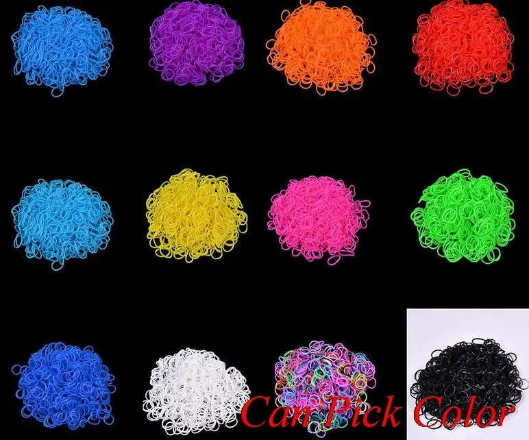 

yrt34p 600 bands+24 S-Clips/pack Elastic Rubber Candy Colorful Bracelet Loom Bands Multy DIY Silicone Refills