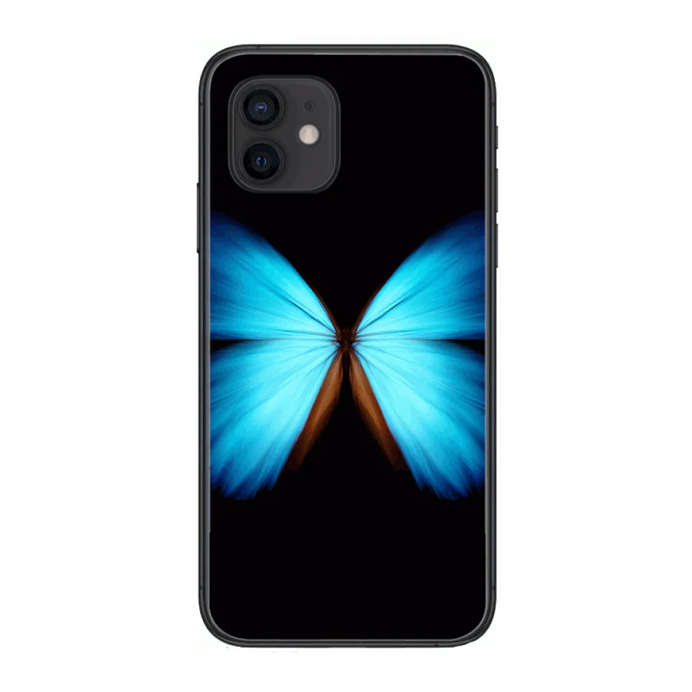 

butterfly Style Phone Case cover For iphone 12 pro max 11 8 7 6 s XR PLUS X XS SE 2020 mini black cell shell