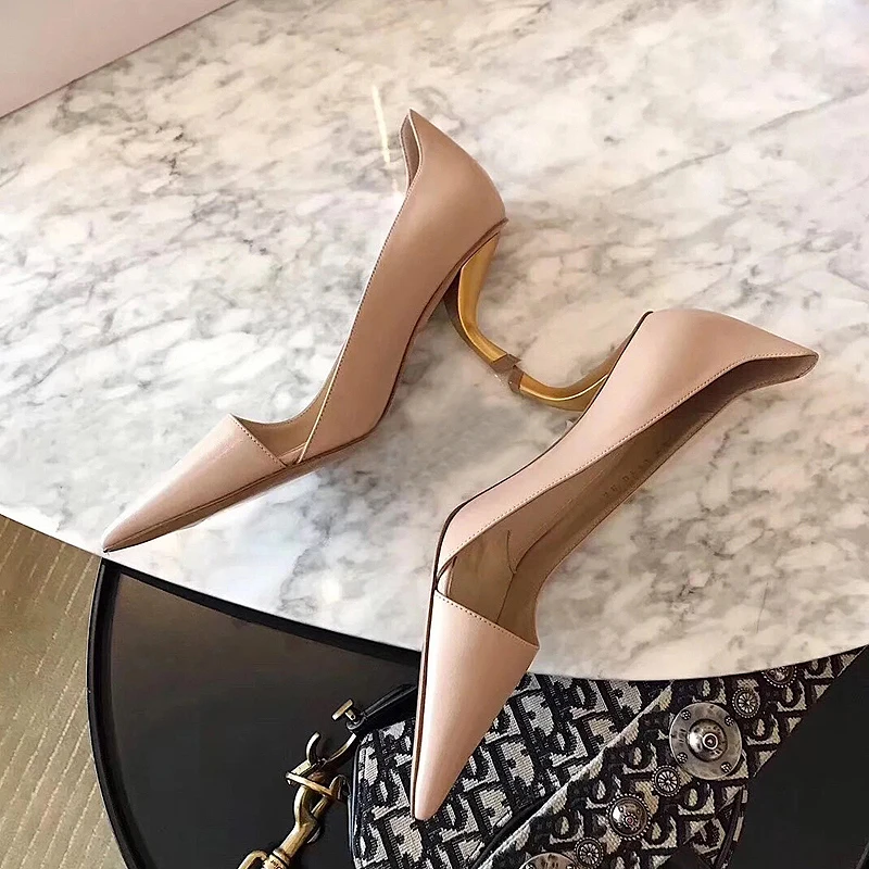 Scarpe donna/Женская обувь; туфли-лодочки с острым носком; однотонные черные женские туфли-лодочки без застежки на высоком каблуке; женская обувь; Zapatos De Mujer