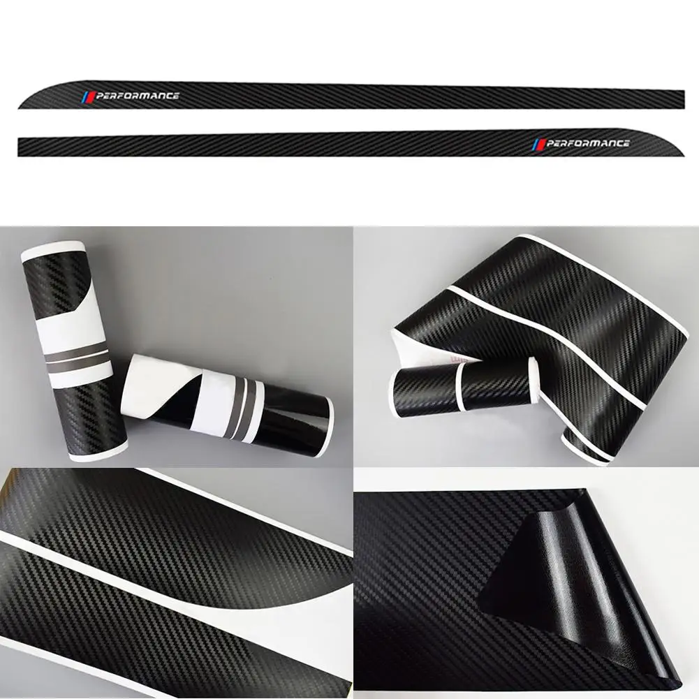 M эффективные Боковые пороги юбки наклейки для BMW F30 F31 F32 F33 F15 F16 F10 E60 E61 углеродное
