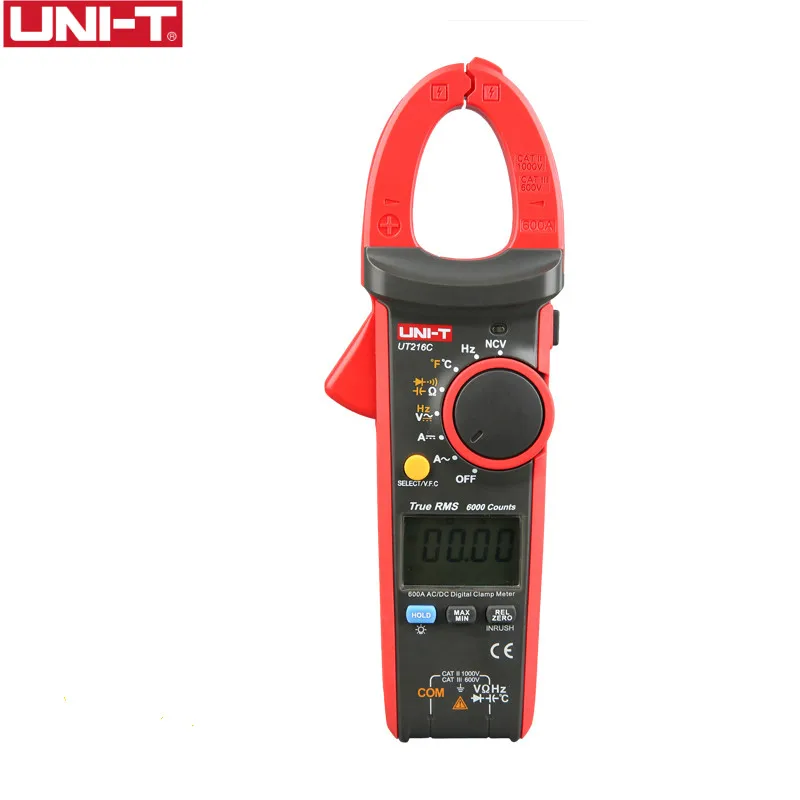 Цифровой мультиметр-щипцы UT216C 600A токоизмеритель тока постоянного амперметр