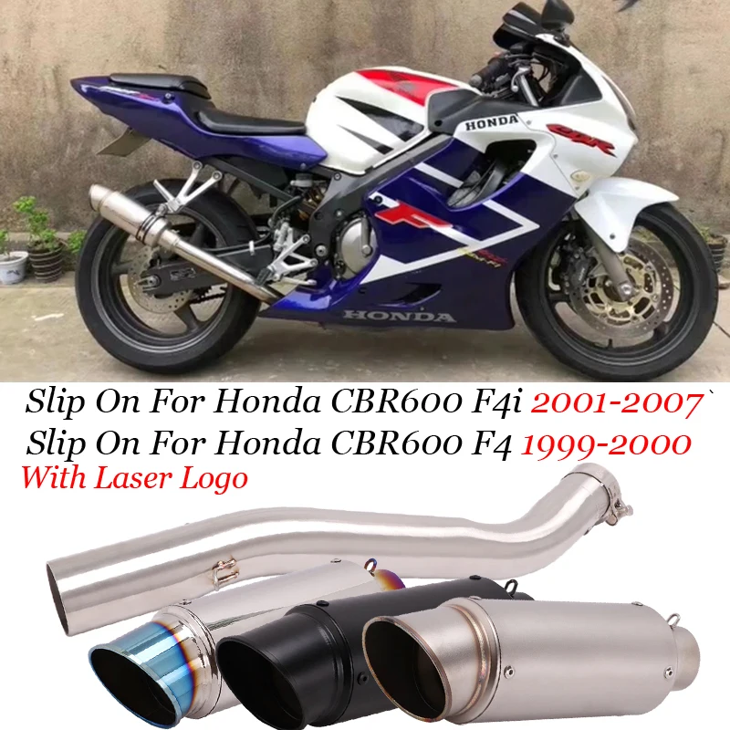 

For Honda CBR600 F4 1999-2000 CBR600 F4i 2001-2007 Motorcycle Exhaust Silencer Modified Escape Muffler Middle Link Pipe Slip on