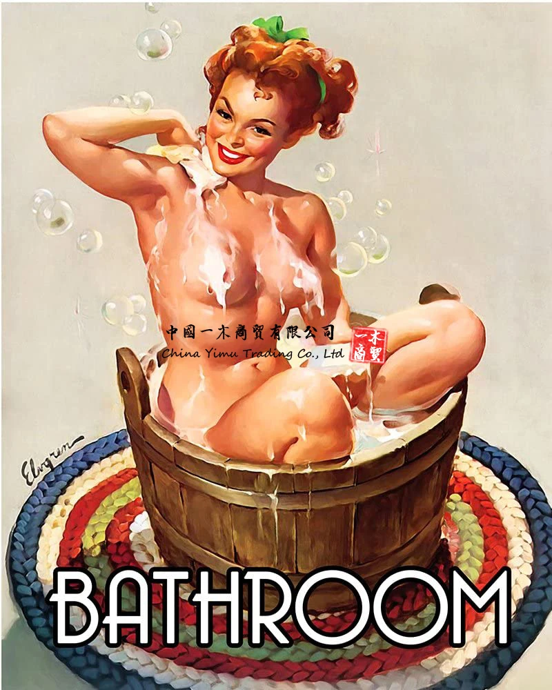 

Наклейка в ванную комнату Pinup Pin-Up Girl, наклейки, настенный знак, табличка, винтажный Ретро постер, художественная картина, печать от шаоиме