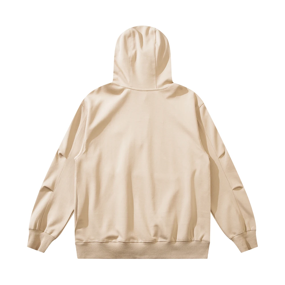 Толстовка Мужская/Женская плотная абрикосового цвета с капюшоном 2021 | Мужская