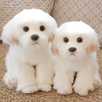 white maltese puppy plush toy cute stuffed dog simulation pet bichon plush teddy baby doll birthday gift for children photo prop