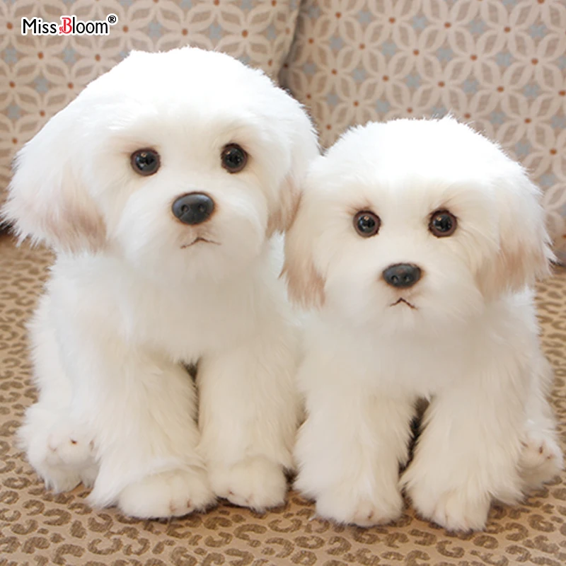 2 шт. Bichon Frise реальной жизни милые плюшевые домашние тапочки с изображением щенка