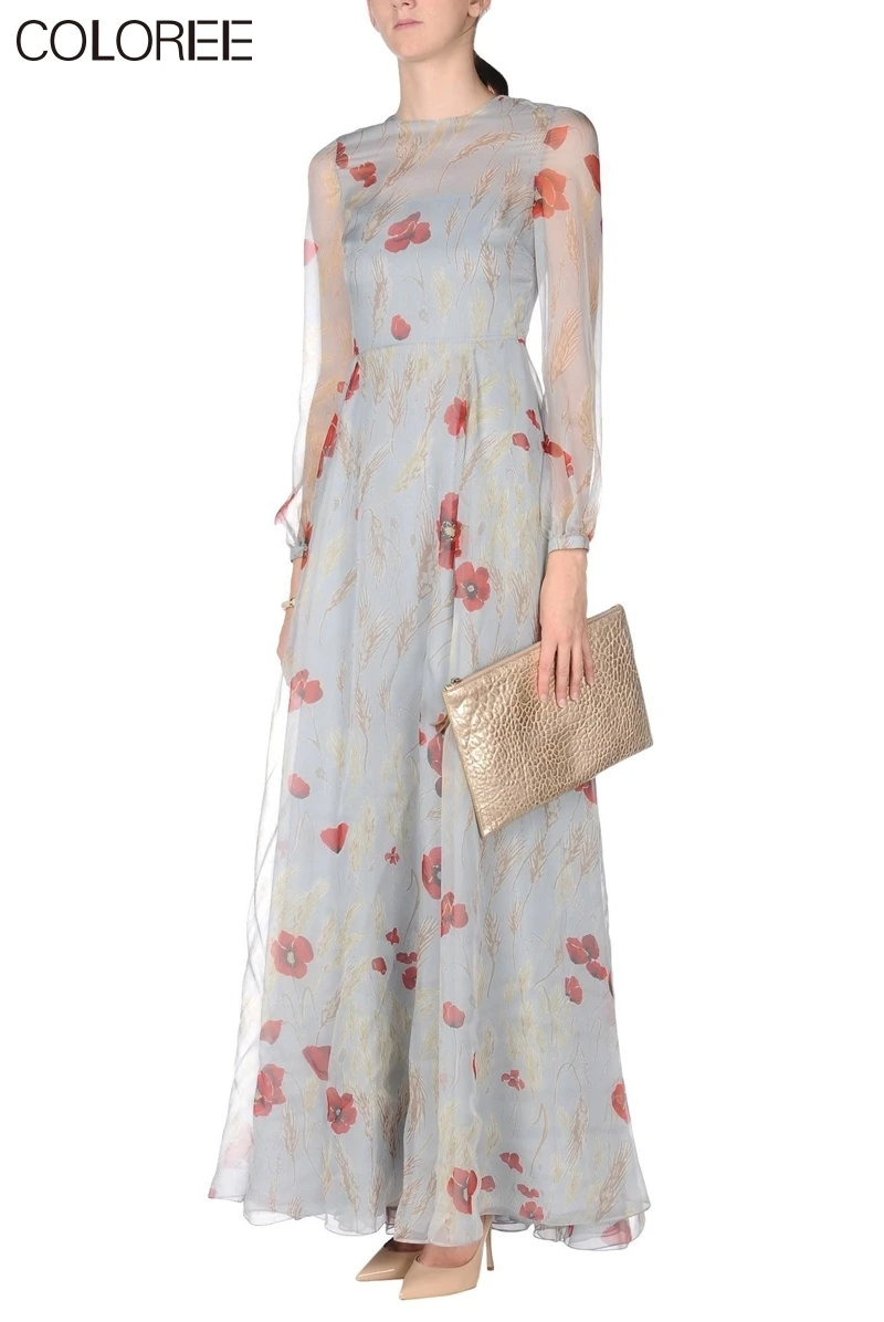 

summer runway Dress Women 2021 Designer Brand High Quality Vintage long sleeve Casual Bohemian Boho Beach Party Maxi Dresses Za