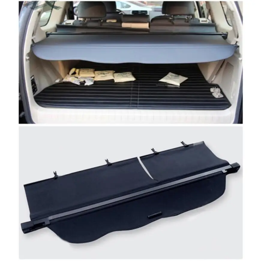 

For Toyota Land Cruiser Prado FJ150 2014 2015 2016 2017 2018 Black Rear Cargo Cover Trunk Shade Security Cover 1set car styling