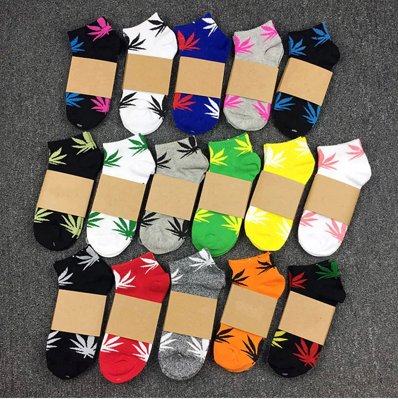 Носки мужские с кленовыми листьями хлопок короткие носки-трубы для скейтборда