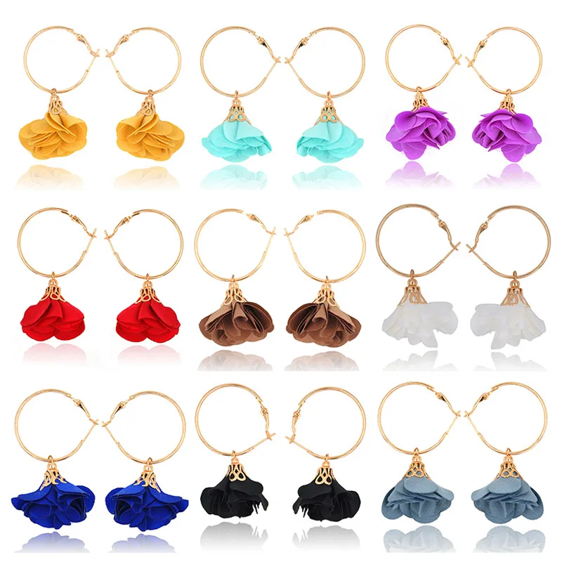 BTWGL 2020 элегантные женские богемные серьги в форме цветка лепестки сердечки из