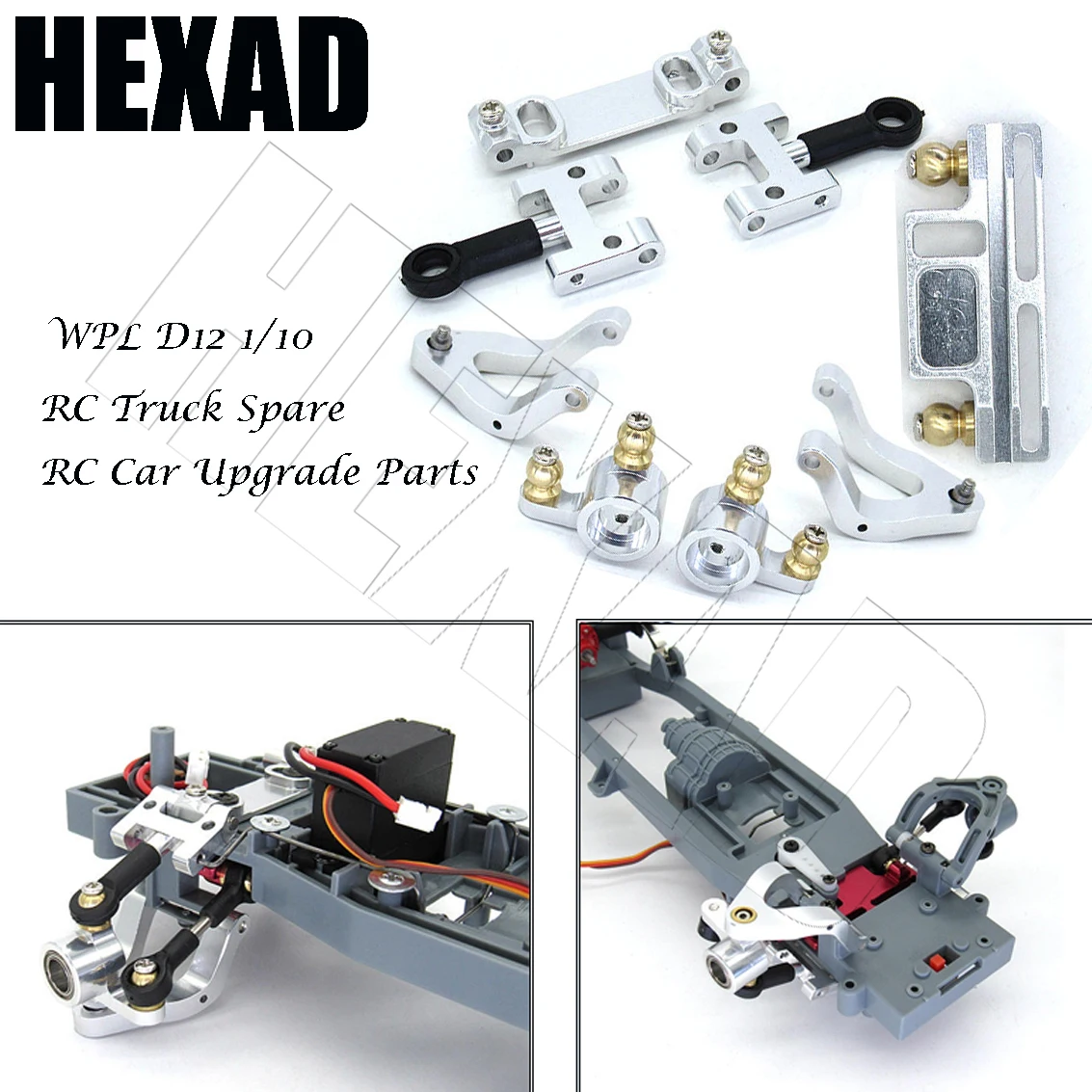 

Поворотный рычаг, металлический, верхний, нижний, с набором рулевых чашек, аксессуары для самостоятельной сборки для WPL D12 1/10, запасные части ...