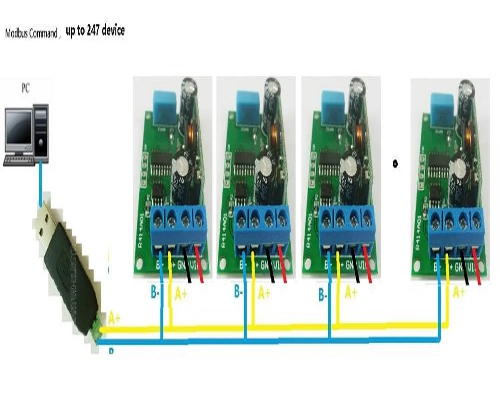Датчик температуры и влажности 5 23 В постоянного тока RS485 Modbus Rtu дистанционный