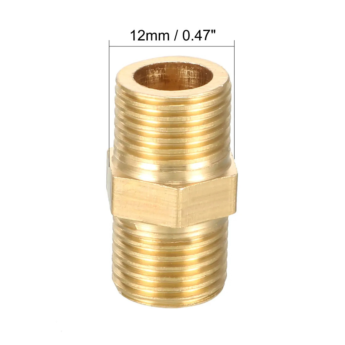 

uxcell Brass Pipe Fitting, Coupling, Straight Hex Rod Adapter Hose Parts 1pcs-