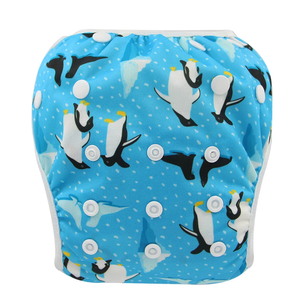 Детские многоразовые подгузники для плавания моющиеся с мультяшным рисунком