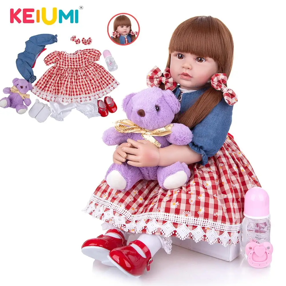 KEIUMI 24 дюйма принцесса новорожденная девочка кукла силиконовая виниловая