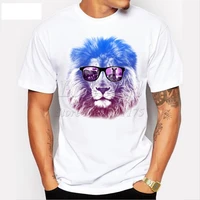 newest 2015 mens fashion short sleeve summer lion printed t shirt funny tee shirts hipster o neck popular tops
