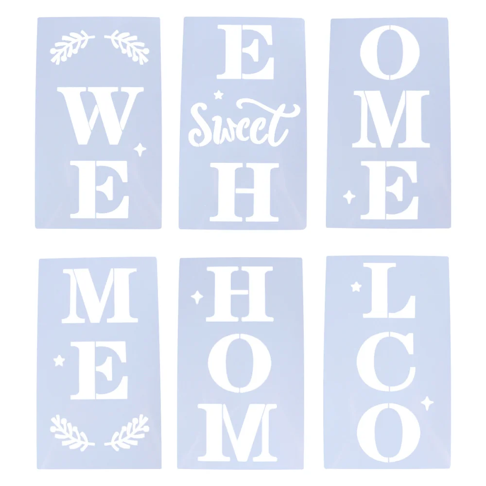 

6pcs Welcome Home Painting Stencils Drawing Templates for Wood Doors Porch