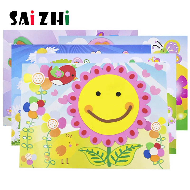 Saizhi 1 шт. детские 3D наклейки DIY EVA игрушки забавная игра ручной работы Школьное