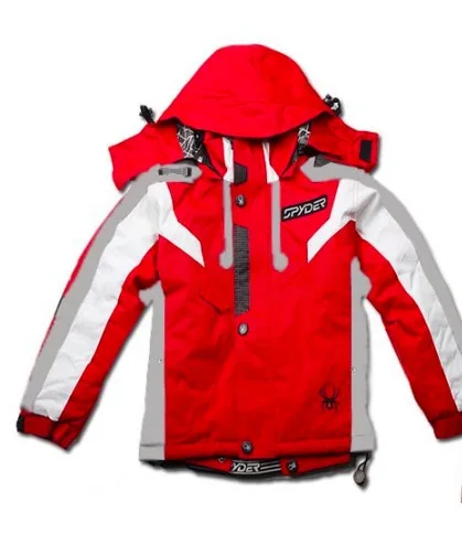red jackets Лыжные комплекты для мальчиков и девочек, зимняя водонепроницаемая ветрозащитная детская Лыжная куртка, Детские уличные теплые спортивные костюмы с капюшоном для сноуборда - Цвет: red jackets