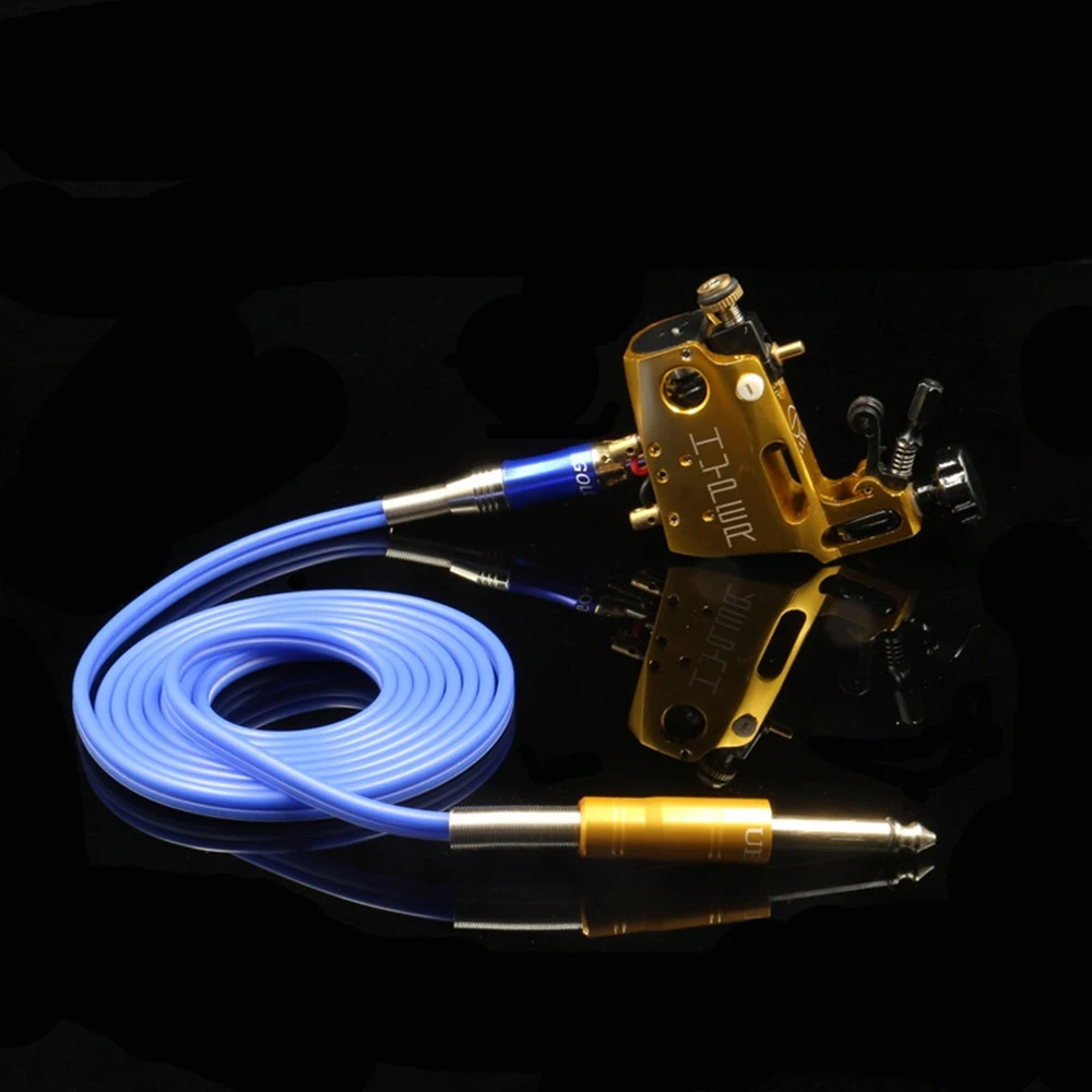 

EMALLA 1PCS Tattoo Clip Cord Blue Connection Soft Silicone Clip Cord tattoo Pen Tattoo Machines Tattoo Power Supply Tattoo Kits