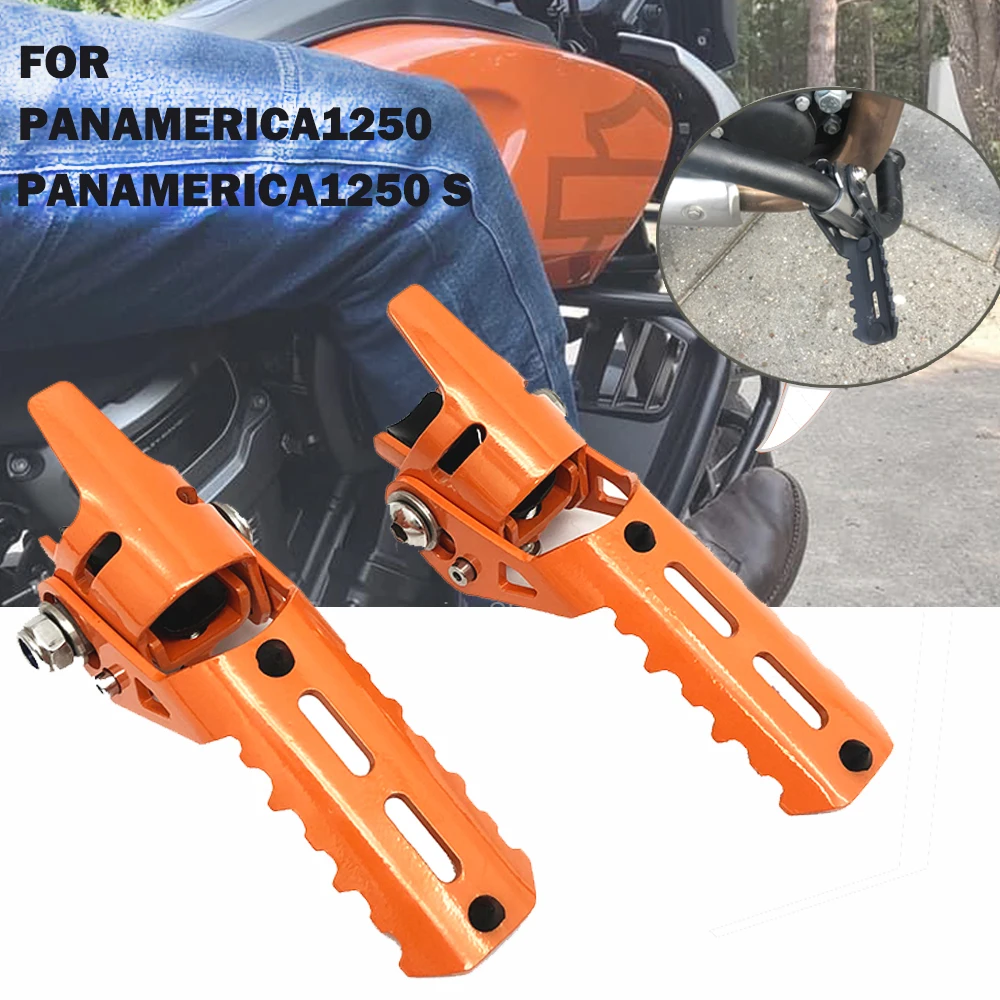 2021 New Motorcycle Front Foot Pegs Folding Footrests Clamps 22-25mm FOR HARLEY PAN AMERICA 1250 PA1250 PANAMERICA1250 2021