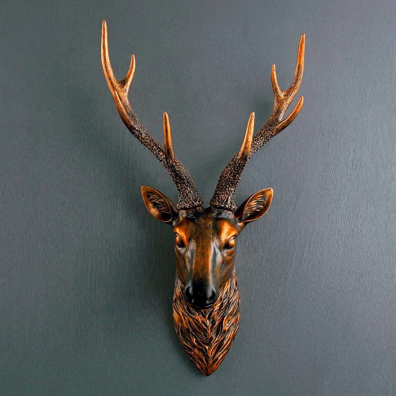 Фото Европейская Настенная роспись с головой оленя для гостиной бара ретро украшение