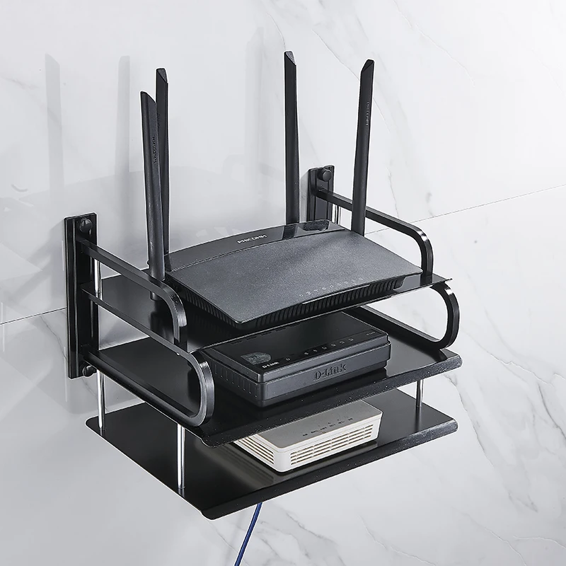 wall mounting metal wireless wifi router boxestv set top boxdvd player standtelephone holder rack shelf bracket free global shipping