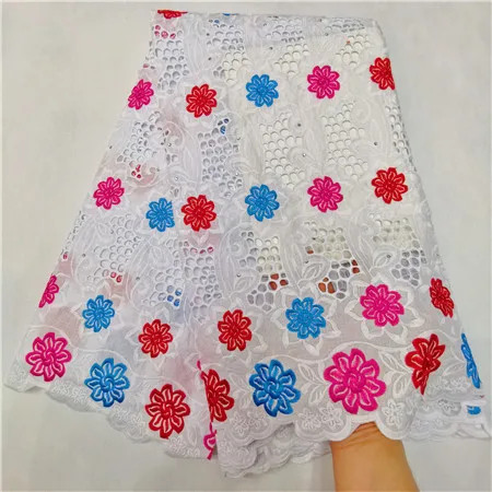 white swiss voile lace in switzerland african lace fabric tissu broderie africain suisse pink french lace fabric for women5yard/lot - Color: white