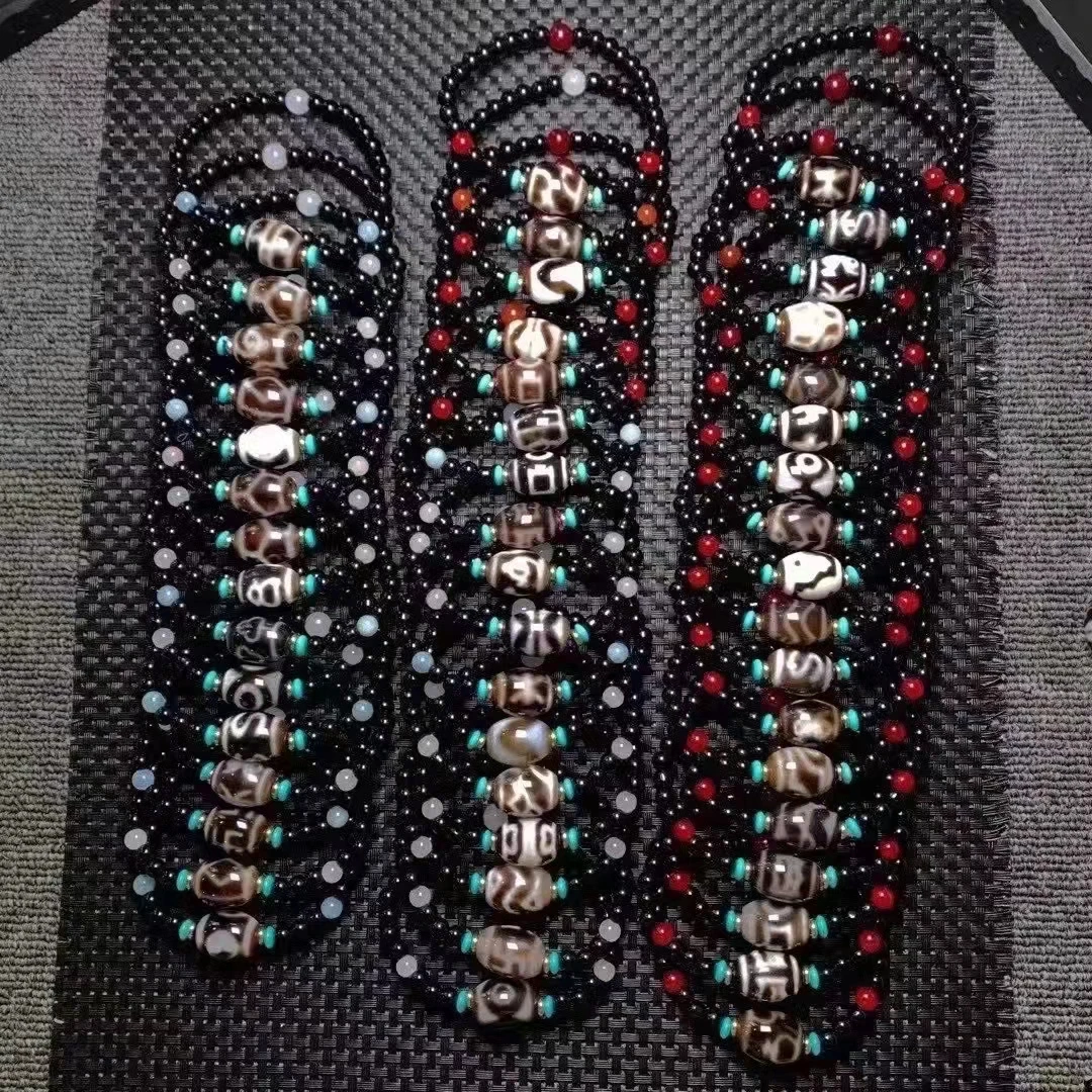 

50pcs/lot Pure natural gemstone bracelet kralen armband dames kralen armband dames Tibet unique agate dzi high quality wholesale