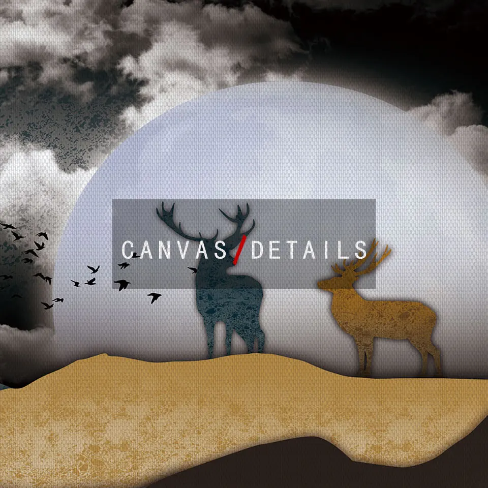 Абстрактный постер с изображением гор оленей холста картина темные облака