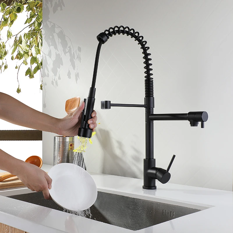 Твердая латунь многофункциональный поворотный 2 Way горячей и холодной Кухня