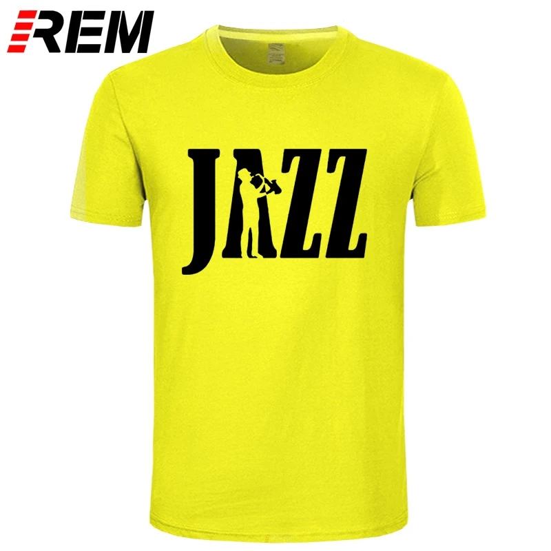 Мужская хлопковая футболка с коротким рукавом и саксофоном | одежда