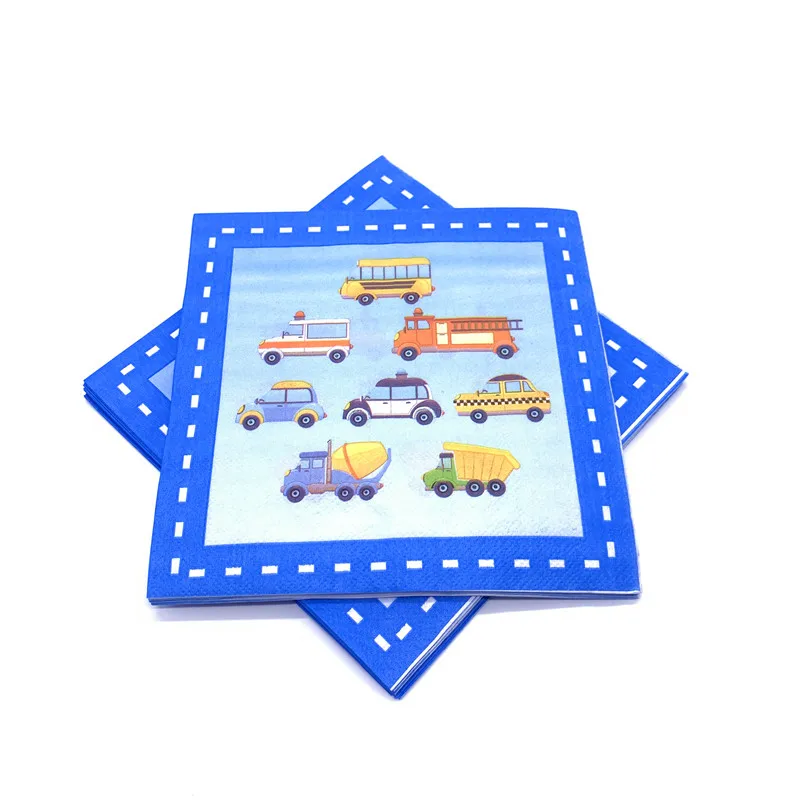 

Салфетка одноразовая для мальчиков, мультяшный автомобиль на Рождество, 20 штук, украшение для дня рождения