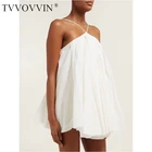 TVVOVVIN 2020 Новая летняя модная женская одежда длинные ноги серии A-lne с открытой спиной белое сексуальное Бандажное мини-платье женское платье M3ME