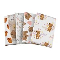printed cute bear polyester fabric diy kids home textile for sewing cartoon bubble fabric 50145cm