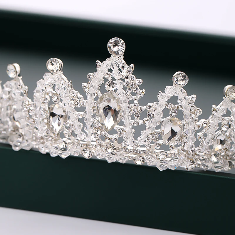 Роскошные тиары Стразы серебряного цвета Свадебная Корона головной убор