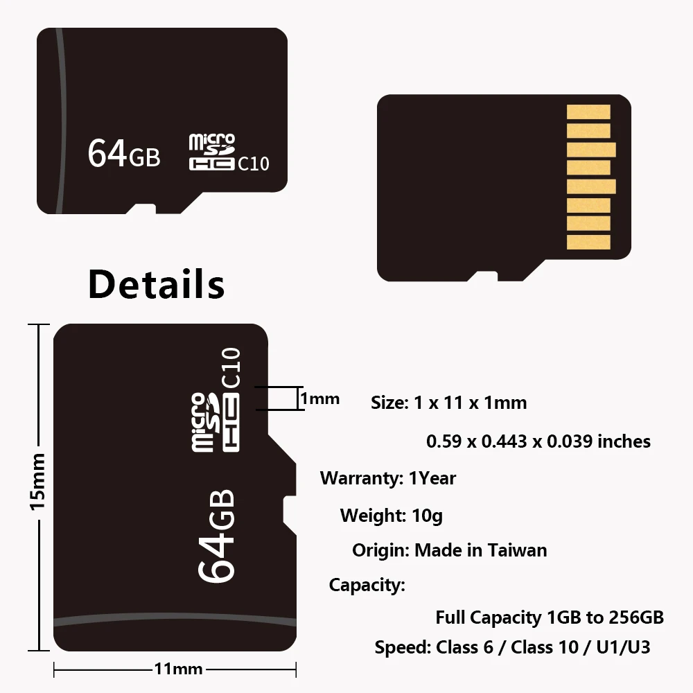 Совершенно новая карта памяти microSD C10/U3 большой емкости 128 ГБ/256 ГБ/512 ГБ (обычная