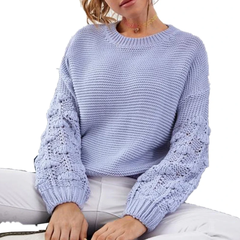 

Повседневный вязаный свитер 2021 осенне-зимний шерстяной пуловер с длинными рукавами модная женская одежда