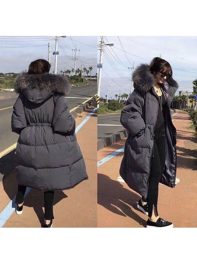 Зимняя Классическая Женская куртка пальто Меховая зимняя длинная парка женское