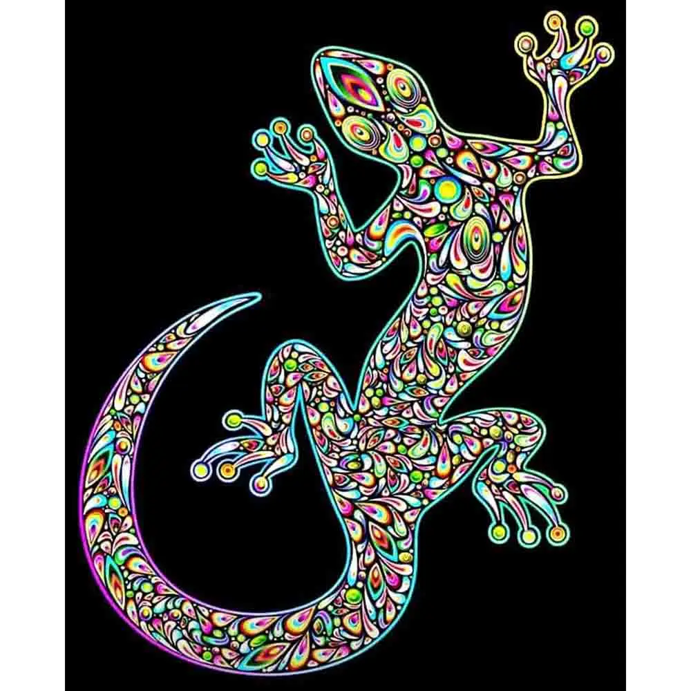 

5D Diamond Painting Full Square New Arrival Gecko Pictures of Rhinestones Diamond Embroidery Animals Crystal Painting Home Decor