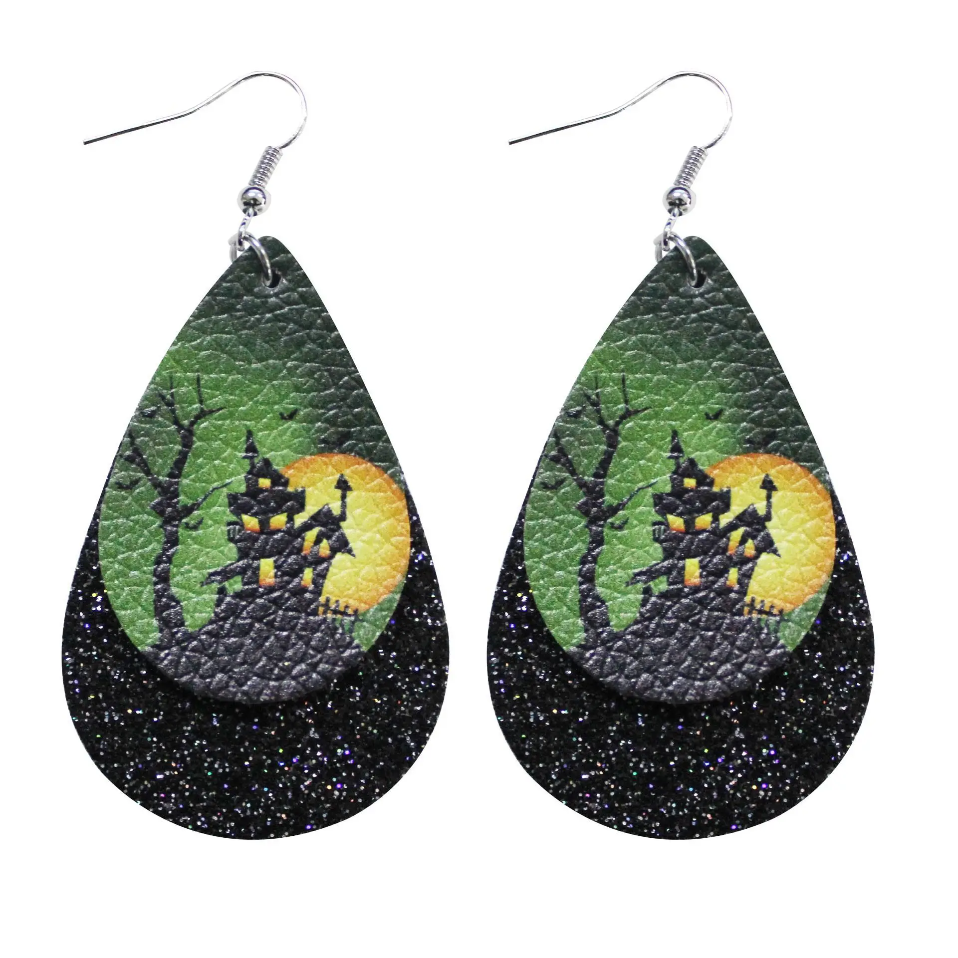 

2020 New Halloween Leather Drop Earrings Fashion Simple Ghost Festival Earrings Skull Pumpkin Light Earrings