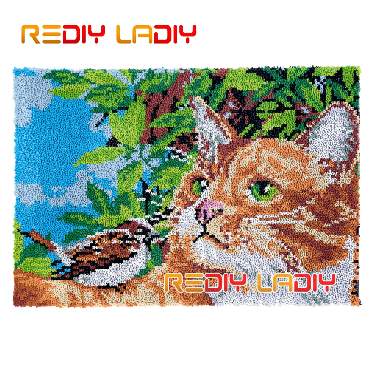 

Наборы ковриков с защелкой, кошка и птица, плюшевые, для подвешивания на стену, для рукоделия, толстая пряжа, декоративные подушки, вязаный н...